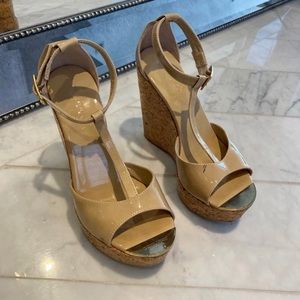 Jimmy Choo Nude Patent Wedges